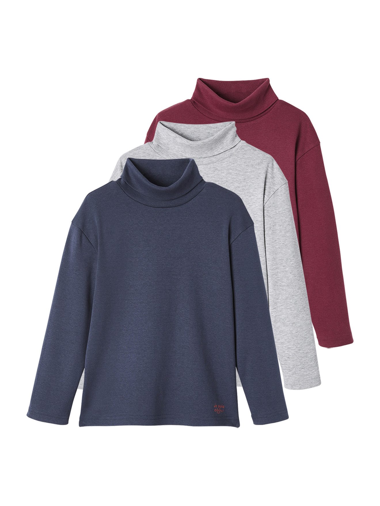Rollkragenshirt 3er-Pack Jungen Rollkragenshirts BASIC