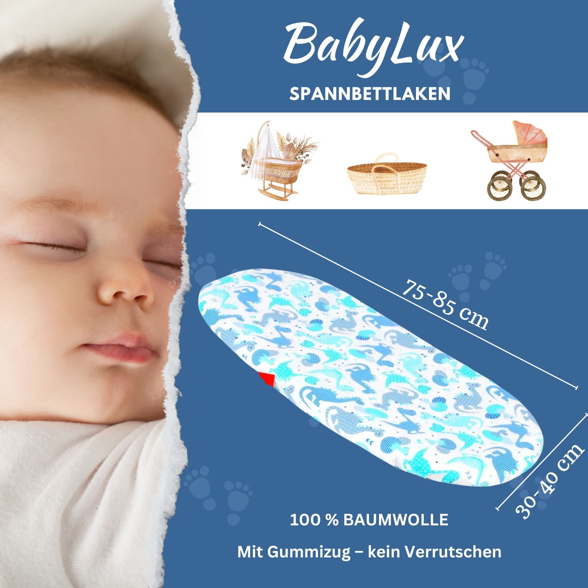 BabyLux Spannbettlaken BABYLUX Spannbettlaken Kinderwagen Baby günstig online kaufen