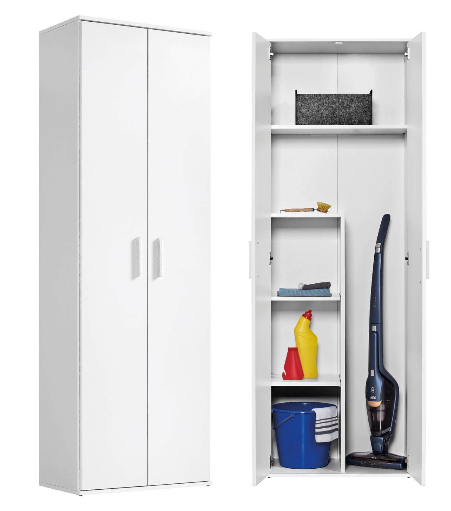 mokebo Mehrzweckschrank Der Lange (mit Staubsaugerfach) Garderobenschrank, Flurscchrank, Schuhschrank & Aufbewahrungsschrank