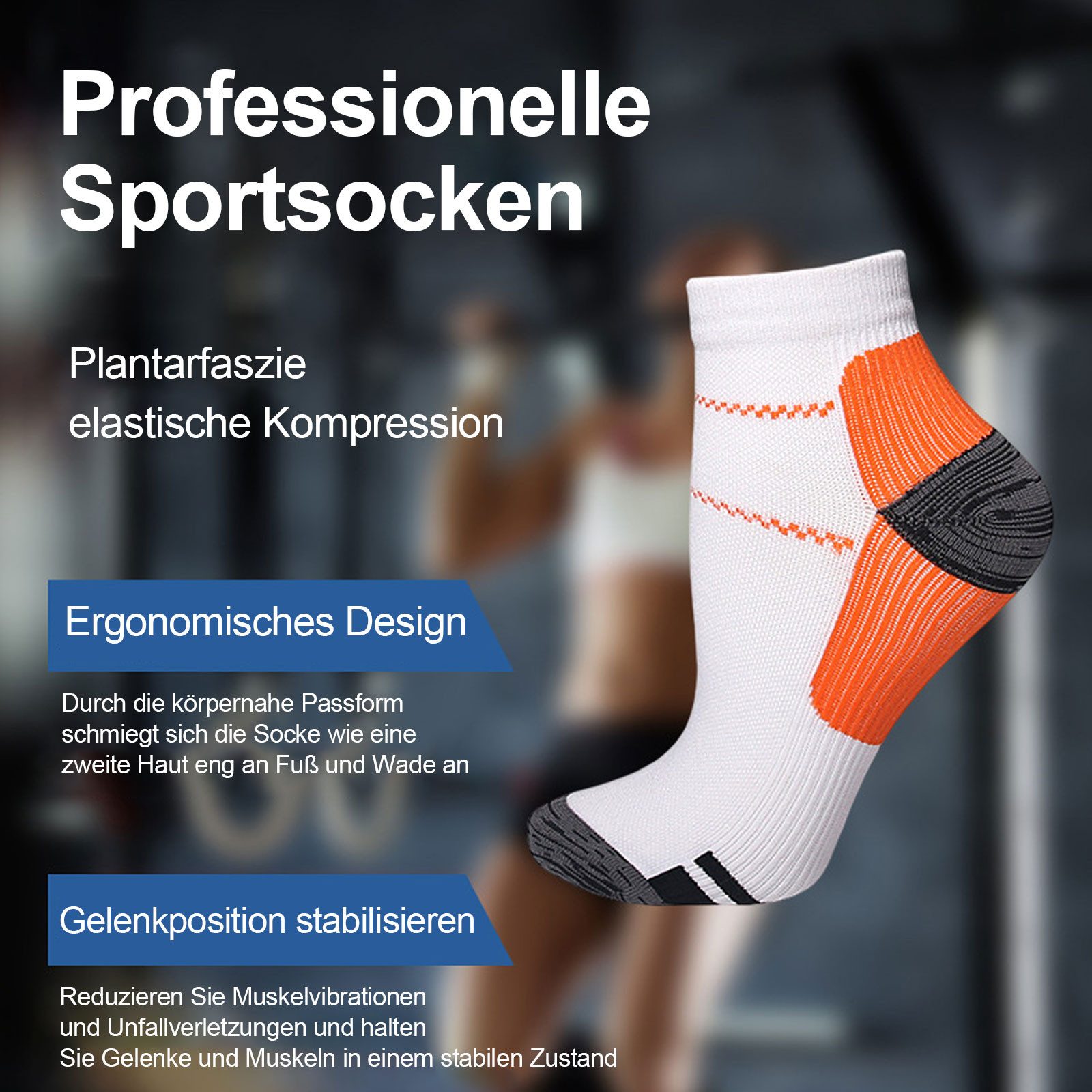 OKWISH Kurzsocken 9 Paare Kompressionssocken Wandersocken Laufsocken Compression Socks (Frauen und Männer gepolsterte Sohle für Knöchelschutz, 9-Paar, Kompressionsstrümpfe Laufstrümpfe Kompression Socken Stützstrümpfe) Damen Herren für Flug Sport Reisen Radsport Laufen Yoga Fitness usw