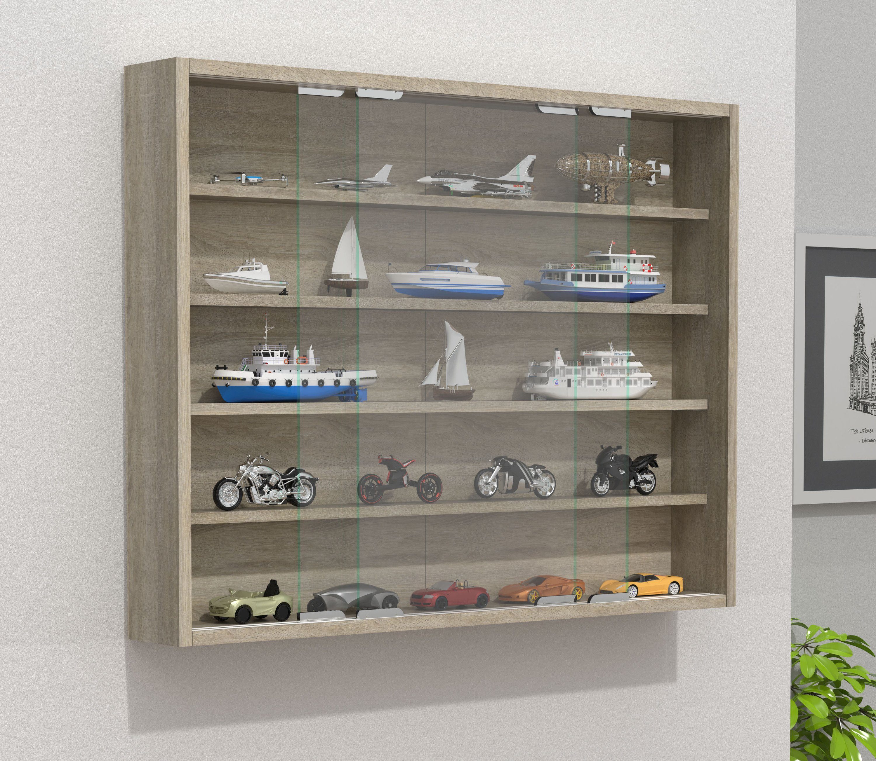 VCM Hängevitrine Hängevitrine Wandvitrine Sammel Deko Agisa L