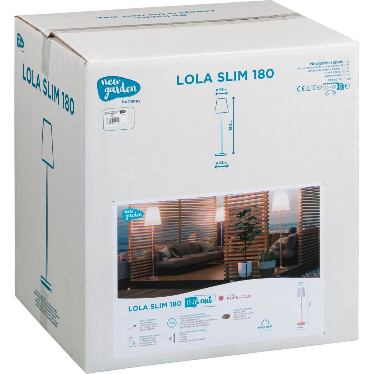 New Garden Tischleuchte New Garden Lola Slim 180 LED Stehleuchte Rose