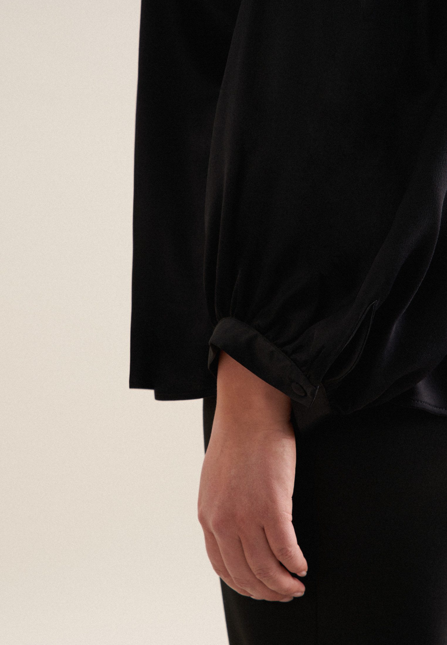 seidensticker Klassische Bluse Schwarze Rose Tunika Uni