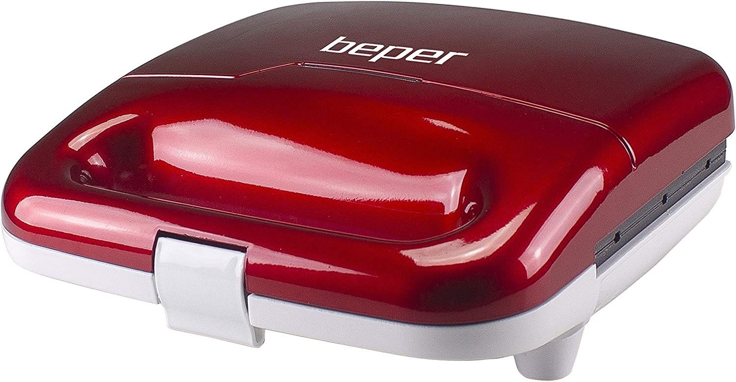 Beper Waffeleisen P101CUD100 Waffeleisen für Waffel am Spiess in rot, 850 W