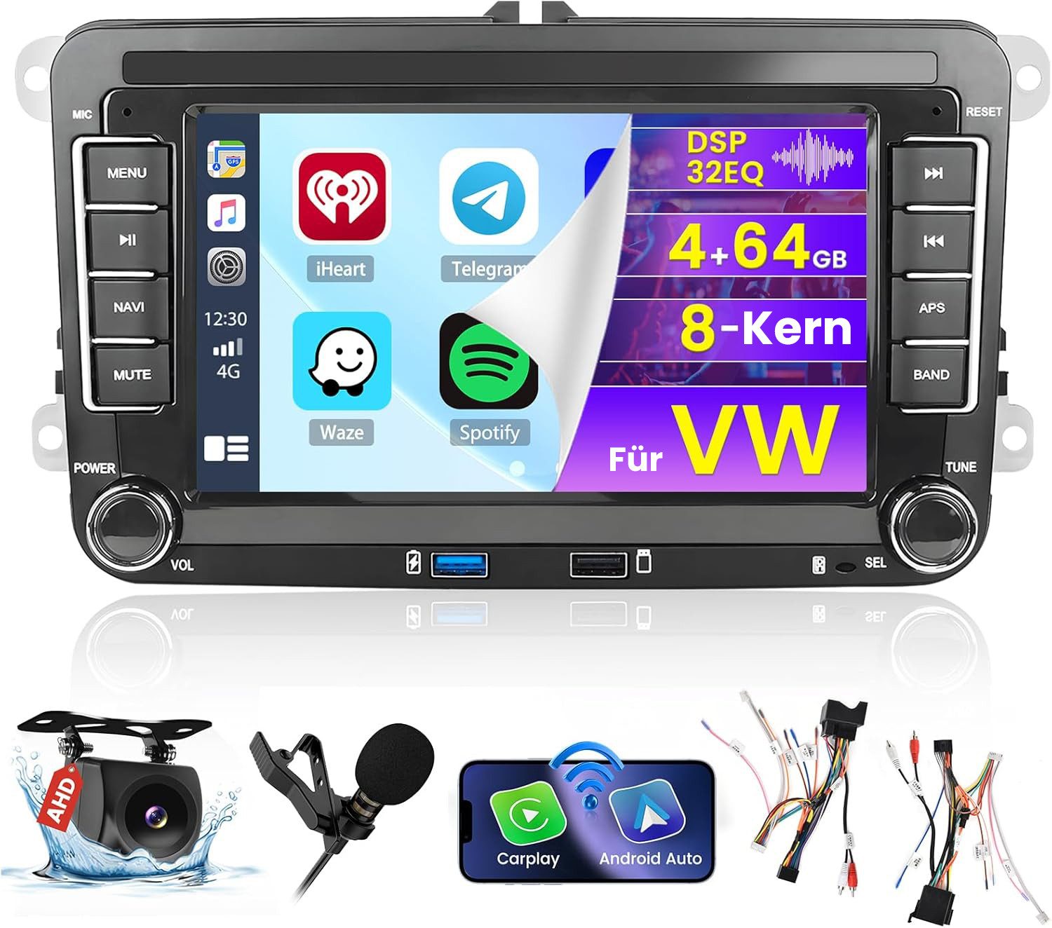 9" Android 15 Autoradio Für VW Golf 5/6/Passat & Skoda/Seat, 4G+64GB Autoradio