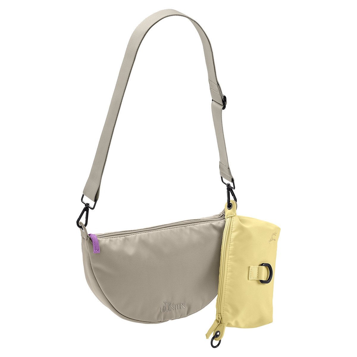 Hunter Tierbedarf Umhängetasche Crossbody-Tasche Charlotte greige/gelb