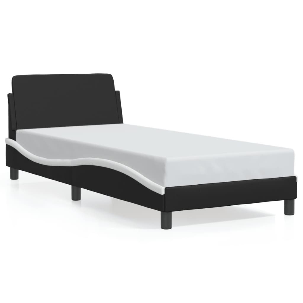 vidaXL Bett Bettgestell "Dover" Schwarz und Weiß 90x190 cm Kunstleder günstig online kaufen