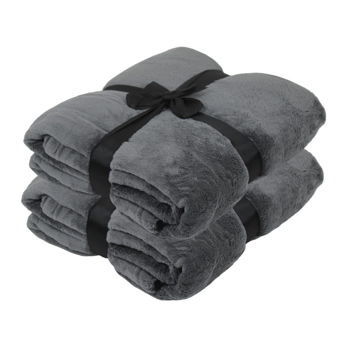Wohndecke 2er Set Kuscheldecke 150x200 cm Fleecedecke Picknickdecke Decke weich