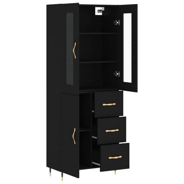 furnicato Sideboard Highboard Schwarz 69,5x34x180 cm Holzwerkstoff