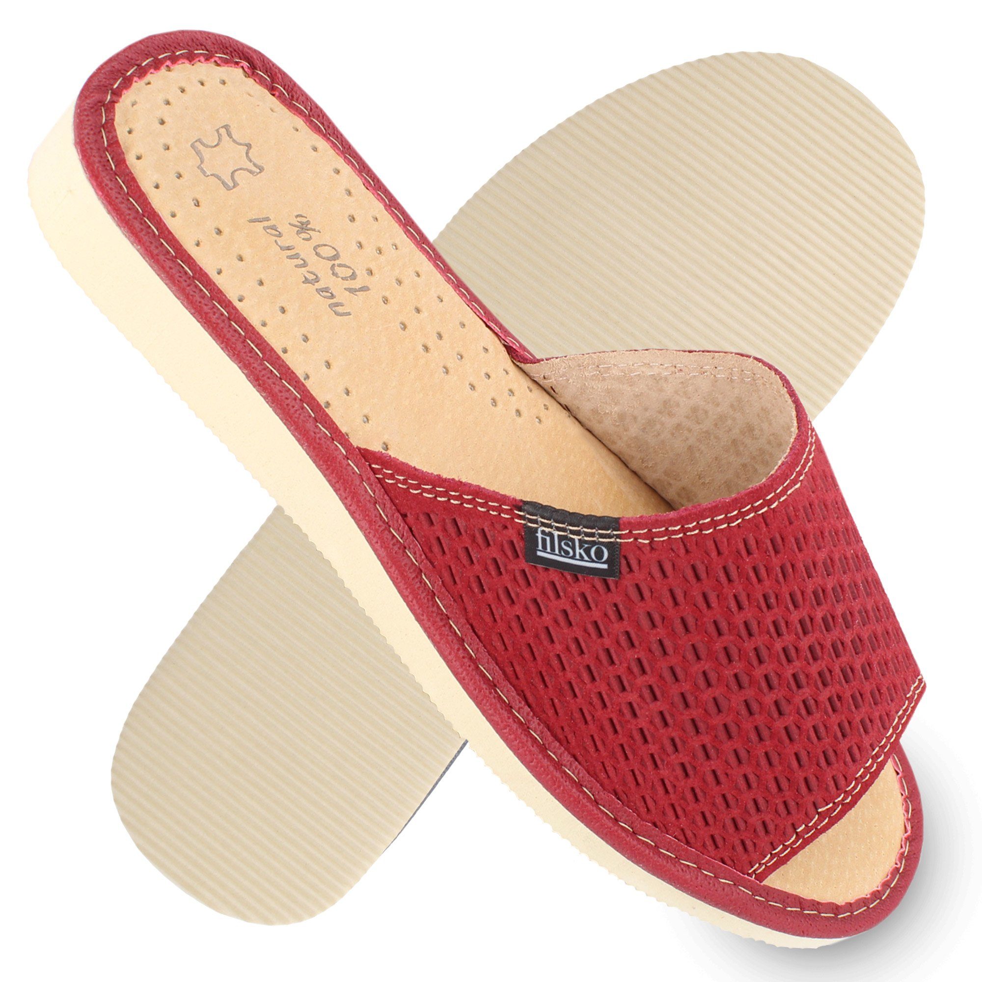 filsko Almada aus Veloursleder offene Damen Hausschuh