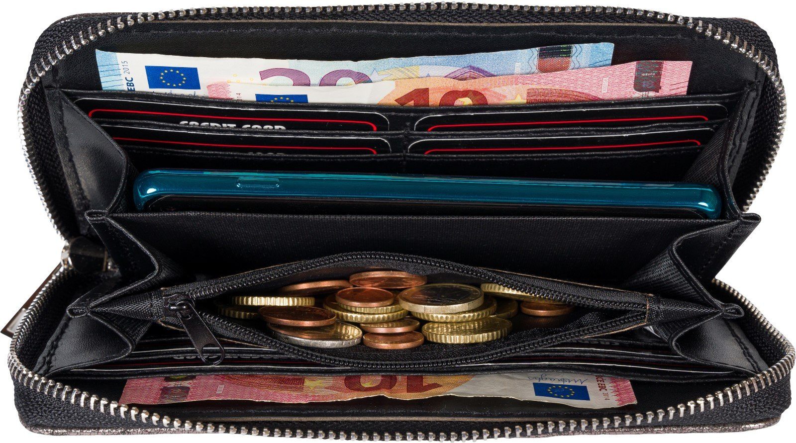 styleBREAKER Geldbörse Geldbörse mit Pailletten Streifen (1-tlg) günstig online kaufen