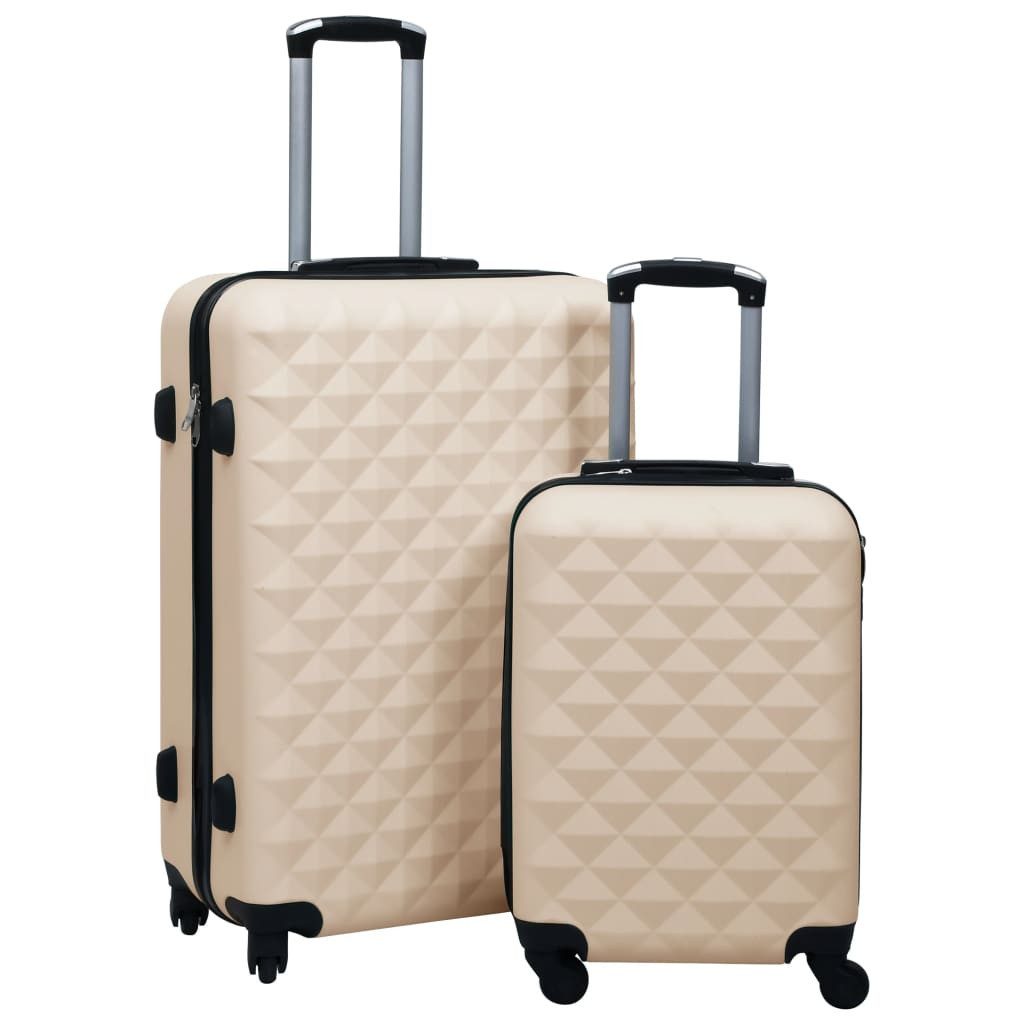 vidaXL Trolley Koffer Reisekoffer Hartschalenkoffer Trolley mit Rollen Set 2 Stk Gold