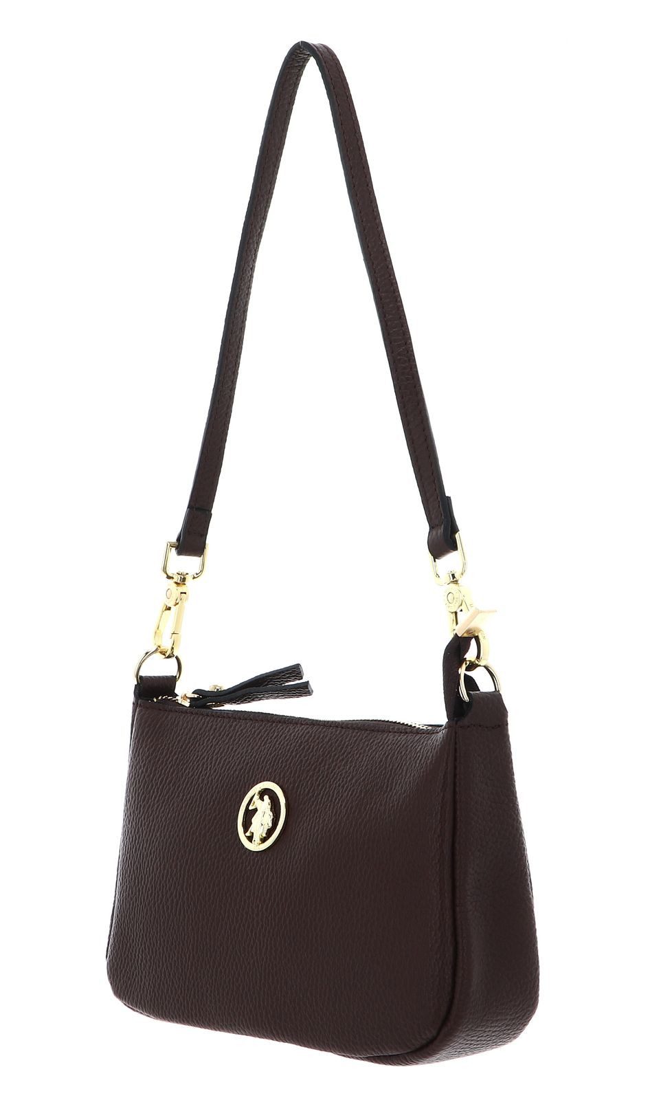 U.S. Polo Assn. Schultertasche Small Hobo Leather Bag, aus echtem Leder