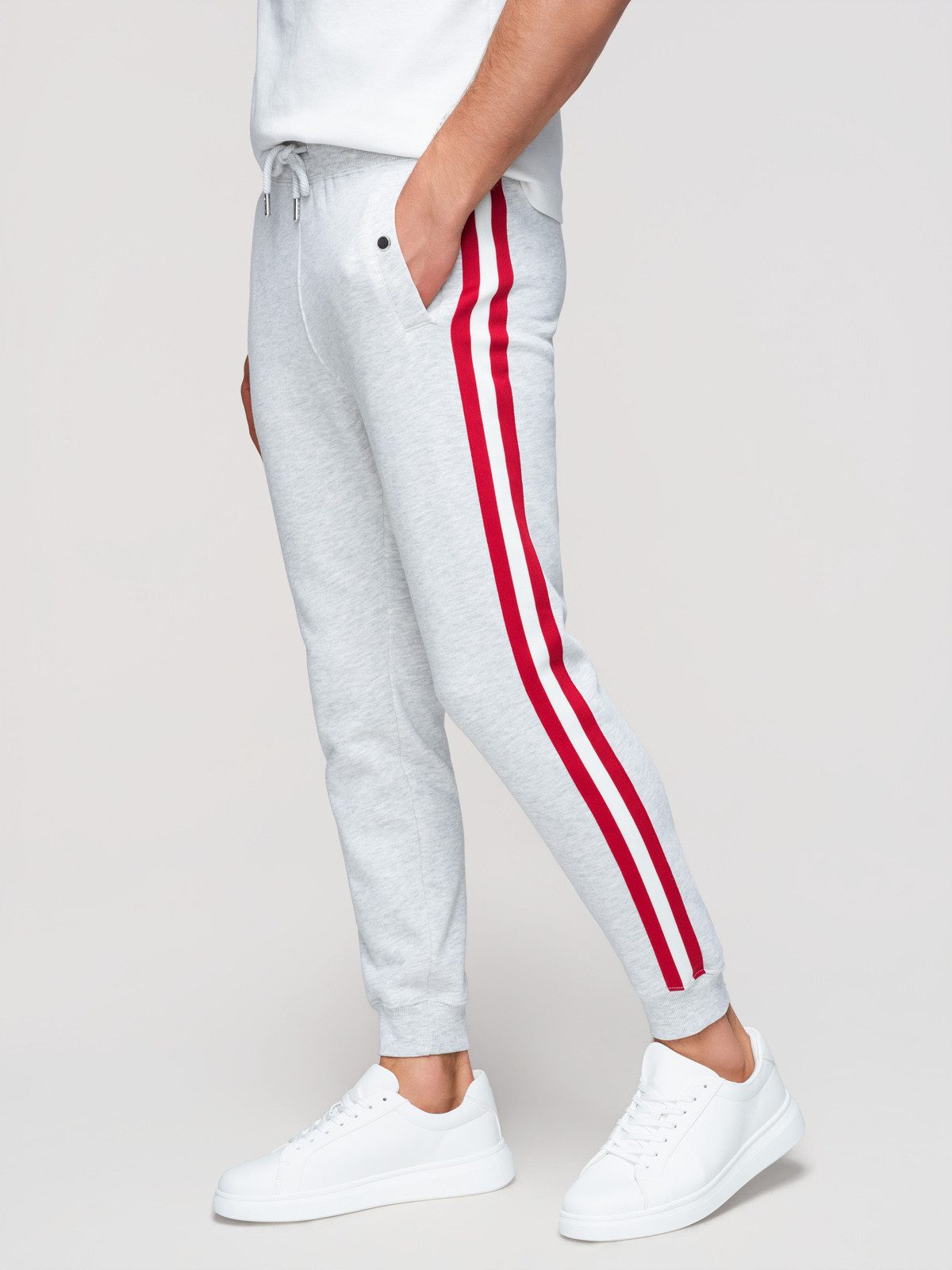 Sweathose Herren Jogginghose mit elastischem Bund sportlich Light grey melange S