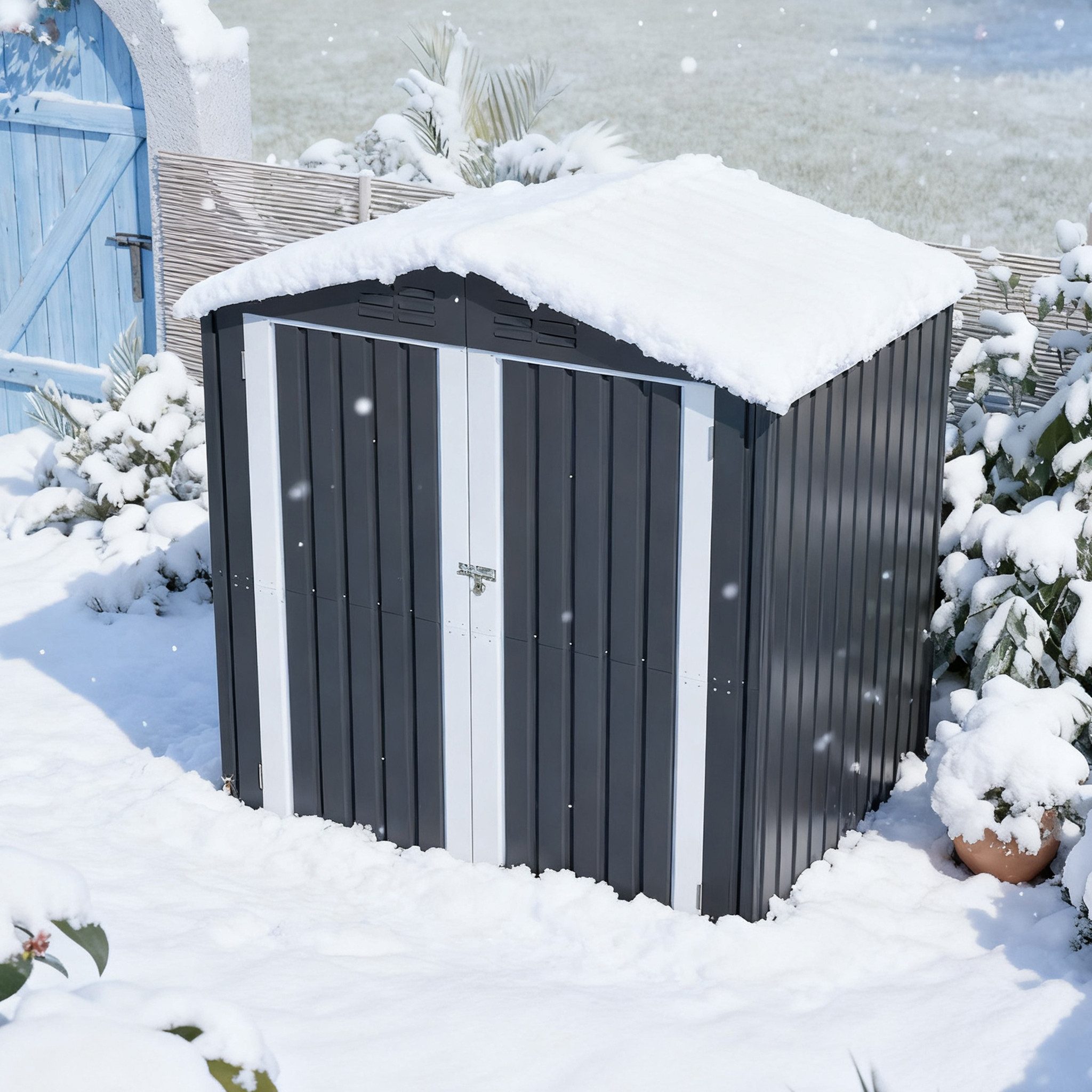 BlingBin Garten-Geräteschrank Gerätehaus, Metall-Geräteschuppen mit Belüftu günstig online kaufen