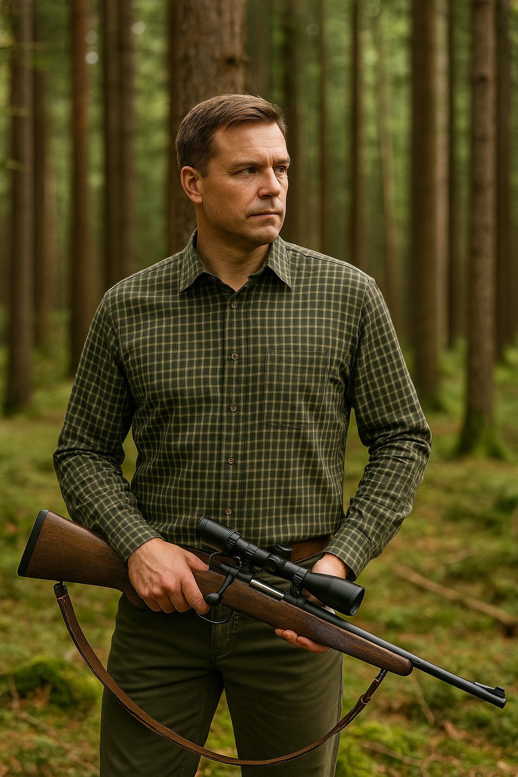 Tom Collins Karohemd robustes Jagd- & Forsthemd Jagdhemd Jägerhemd Trachtenhemd Karohemd
