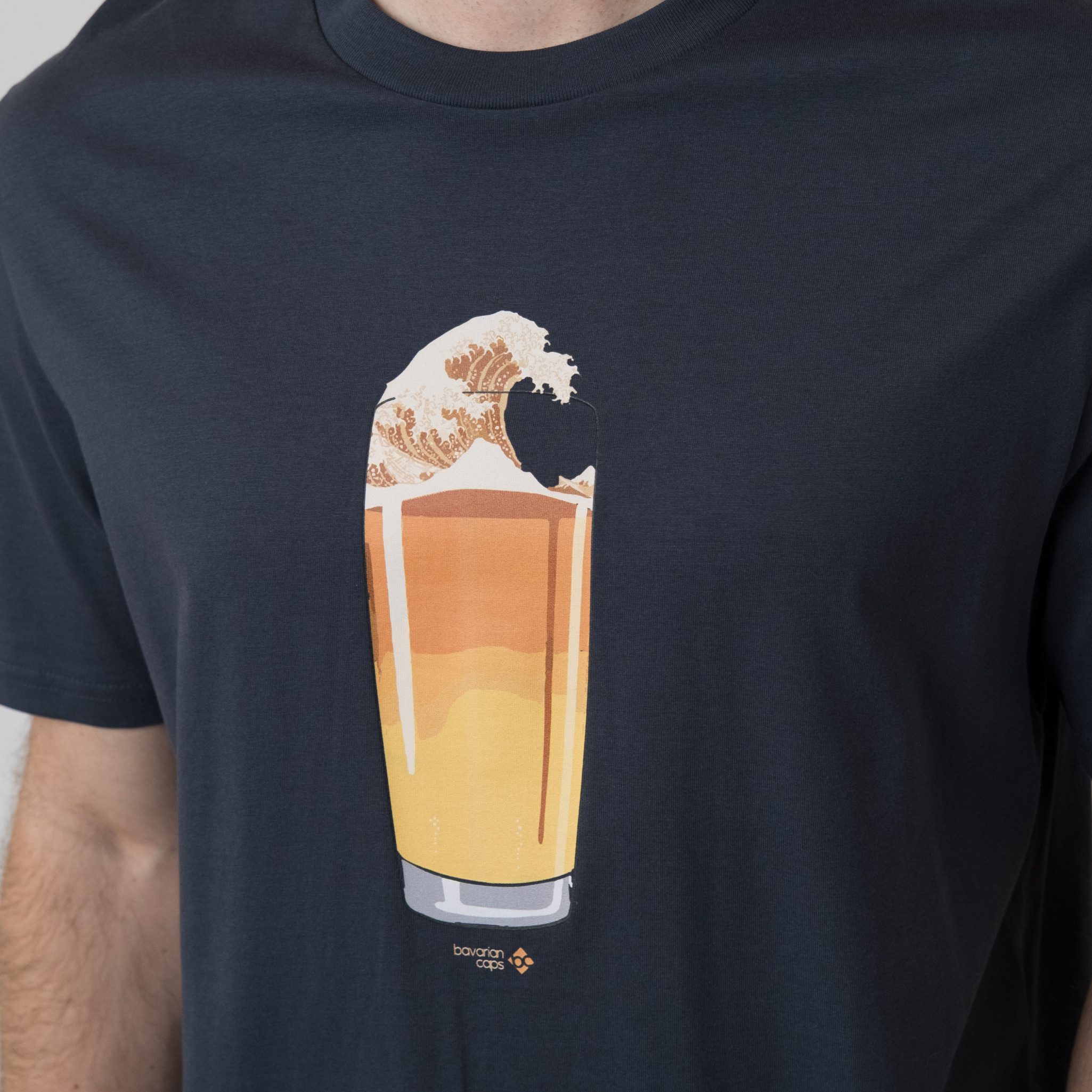 Bavarian Caps T-Shirt Bavarian Caps T-Shirt "Bierwelle" - schwarz (T-Shirt, T-Shirt) BC Logo