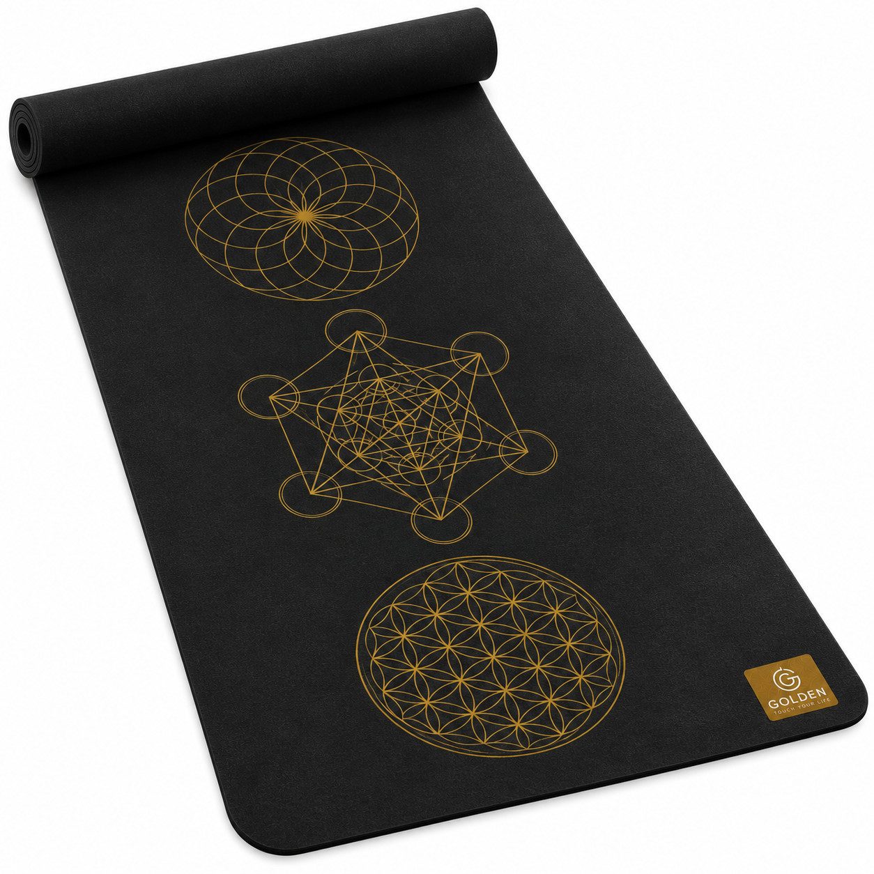 GOLDEN Yogamatte Faltbare rutschfeste dünne leichte ökologische Yogamatte mit Tasche