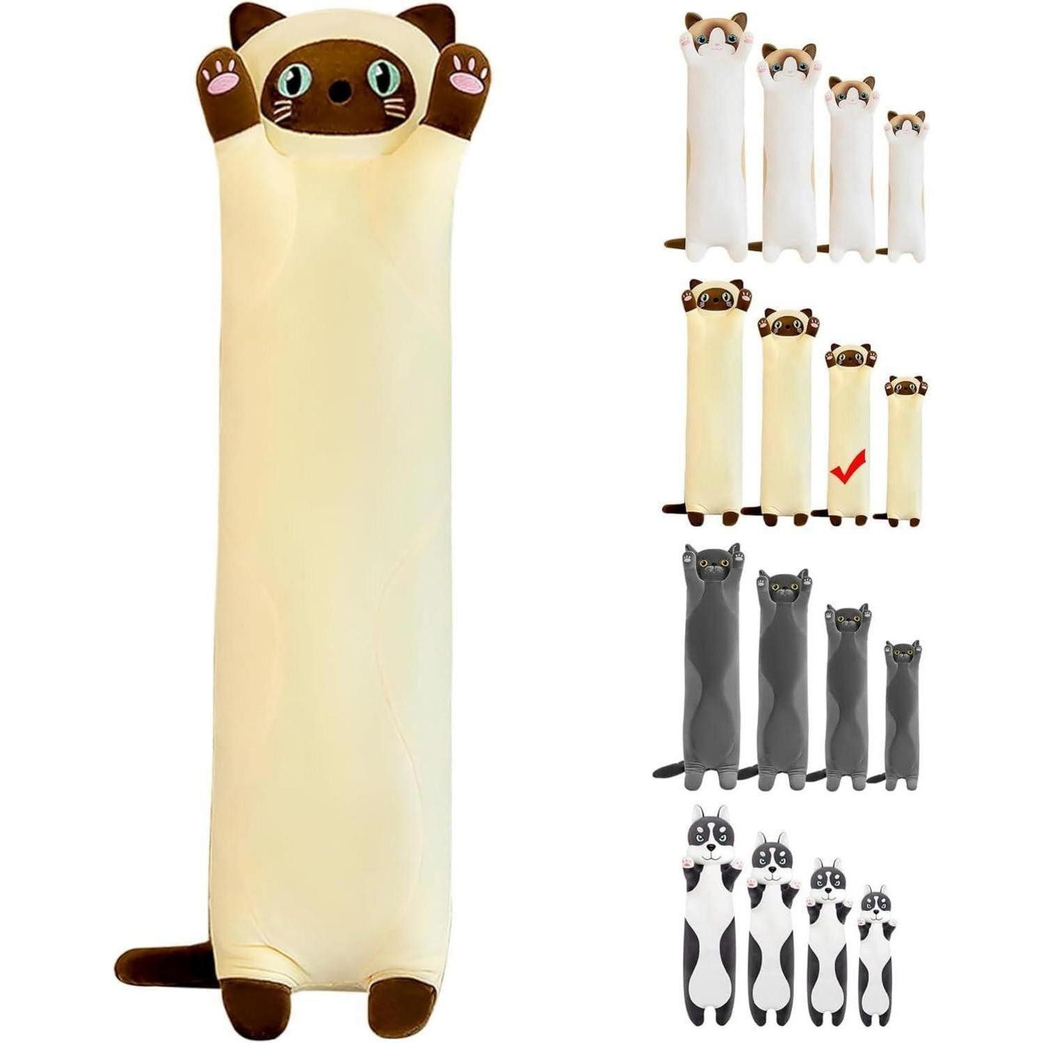 LuxusKollektion Kuscheltier Kuscheltier Katze Plüsch Kissen Stofftier 70cm Geschenk Gelb 70cm