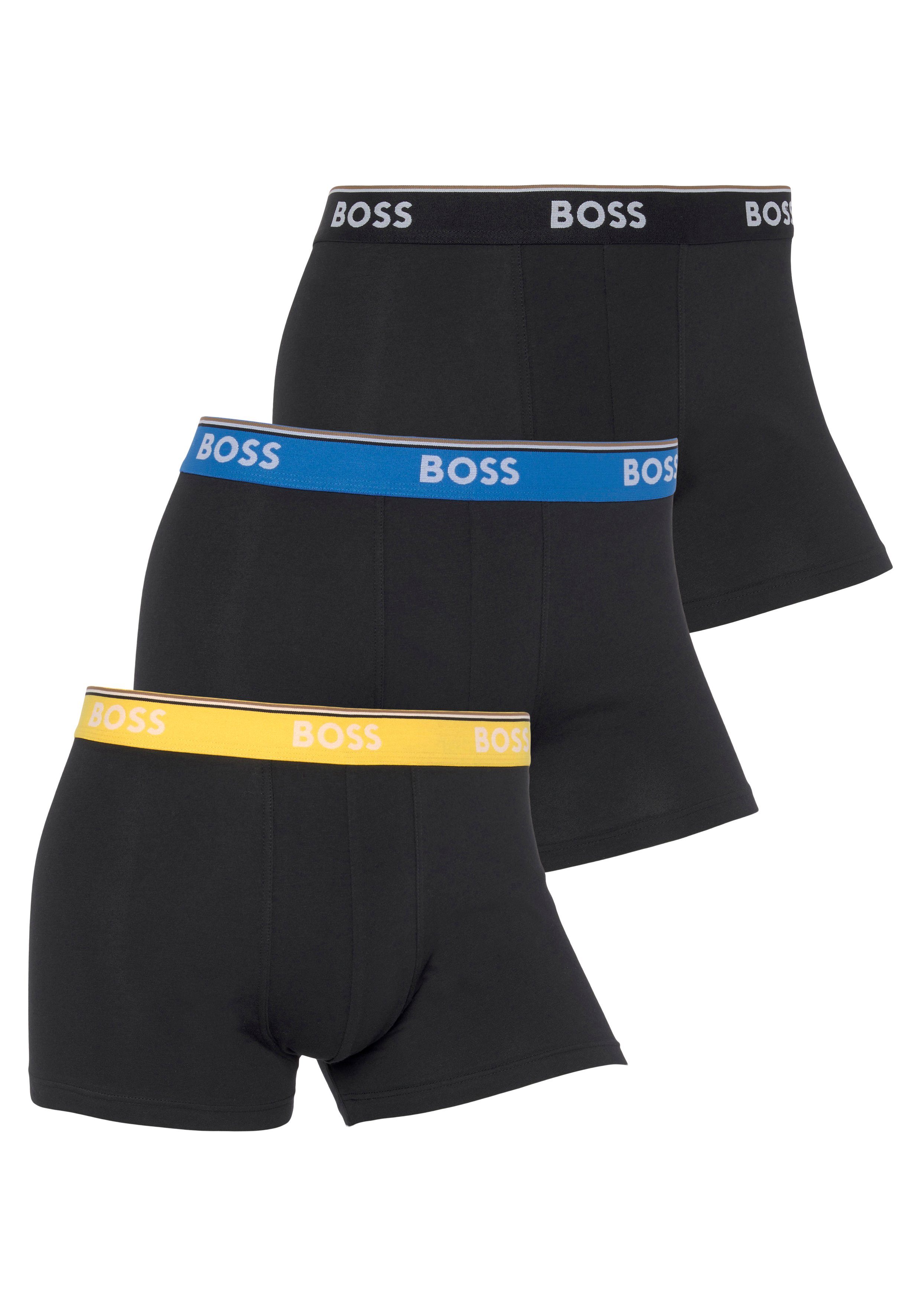 BOSS Hugo Herren Slip 3er-Pack – 100 % Baumwolle, Mit Logo, Verschiedene Farben