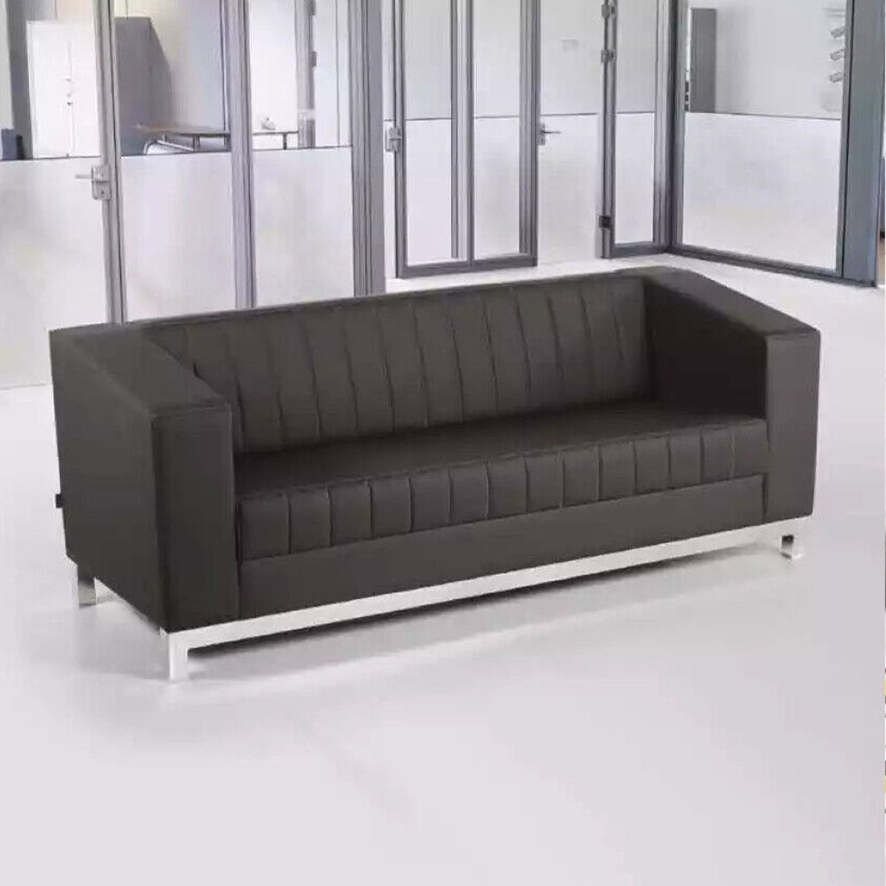 JVmoebel Sofa Graue Made In Sofagarnitur Polstermöbel Couch, Europe Dreisitzer Sessel Luxus