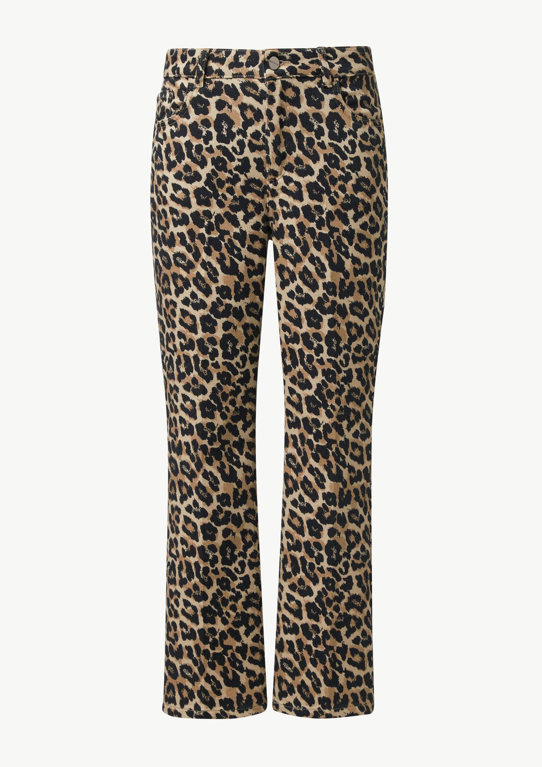 comma Chinos Hose Hose mit Leo-Muster