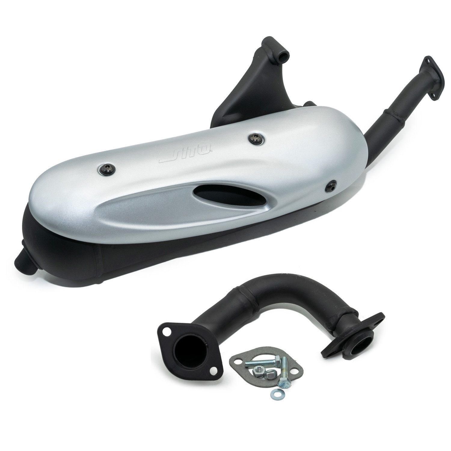 LeoVince Auspuff-Flexrohr Auspuffanlage SITOPLUS schwarz matt Stahl mit ABE für Piaggio Sfera 50