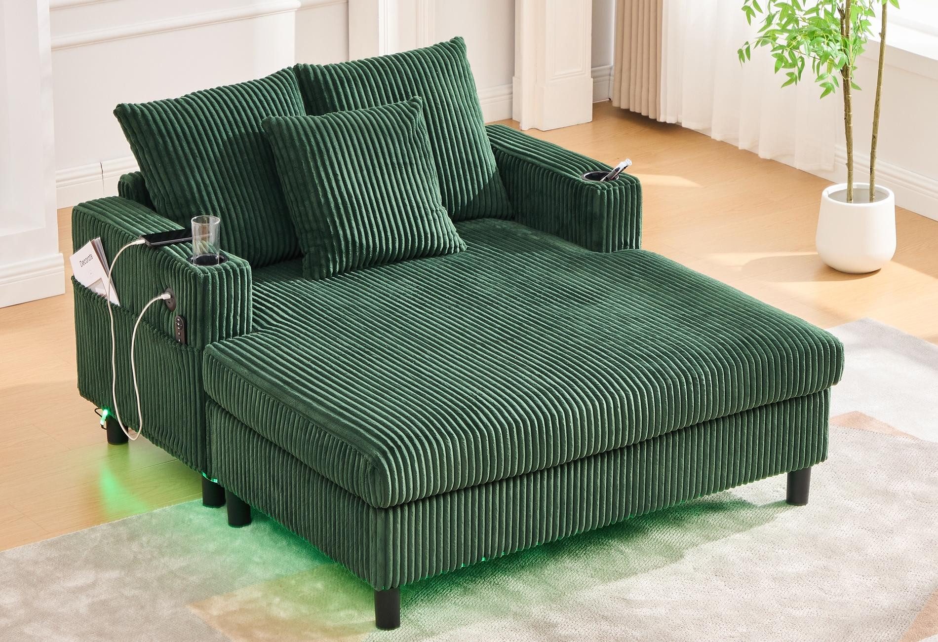 LVHOM Polsterliege XXL Relaxsessel mit LED-Licht & Ladestation - Haustierfr günstig online kaufen
