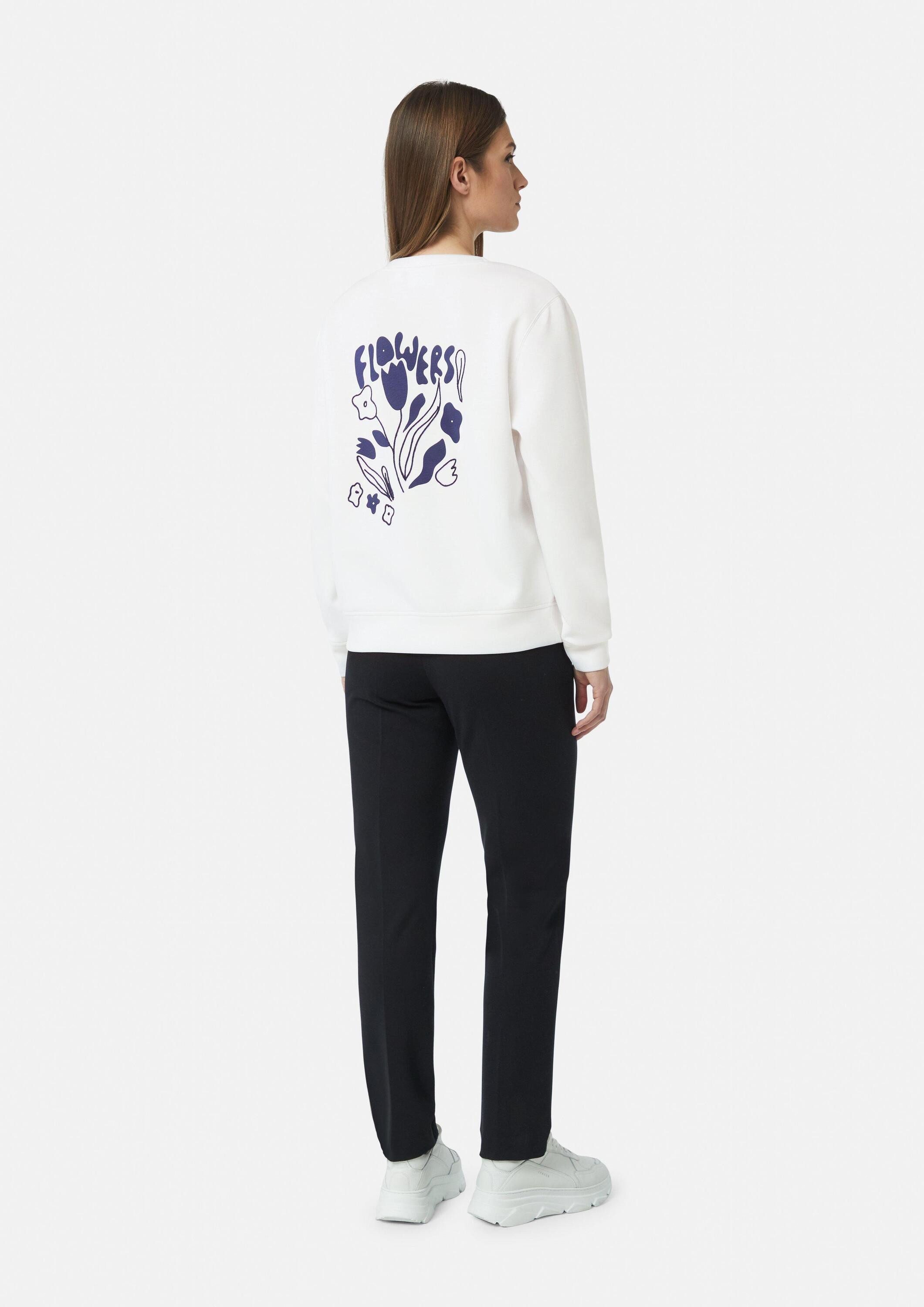 comma Sweatshirt Sweatshirt Weiches Sweatshirt mit Rückenprint und Stickeren