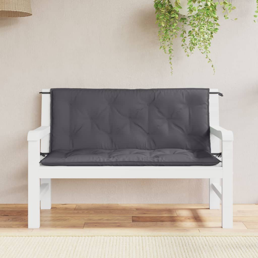 vidaXL Sitzauflage Gartenbank-Auflagen 2 Stk. Anthrazit 120x50x7 cm Oxford-Gewebe, (2 St)