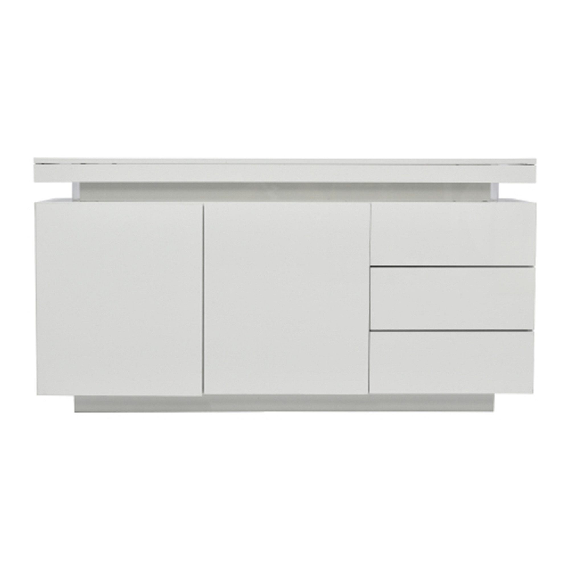 Celya TV-Schrank Sideboard TV-Schrank mit LED Licht Grifflose 2 Türen 3 Schubladen Standschrank Kommode Highboard