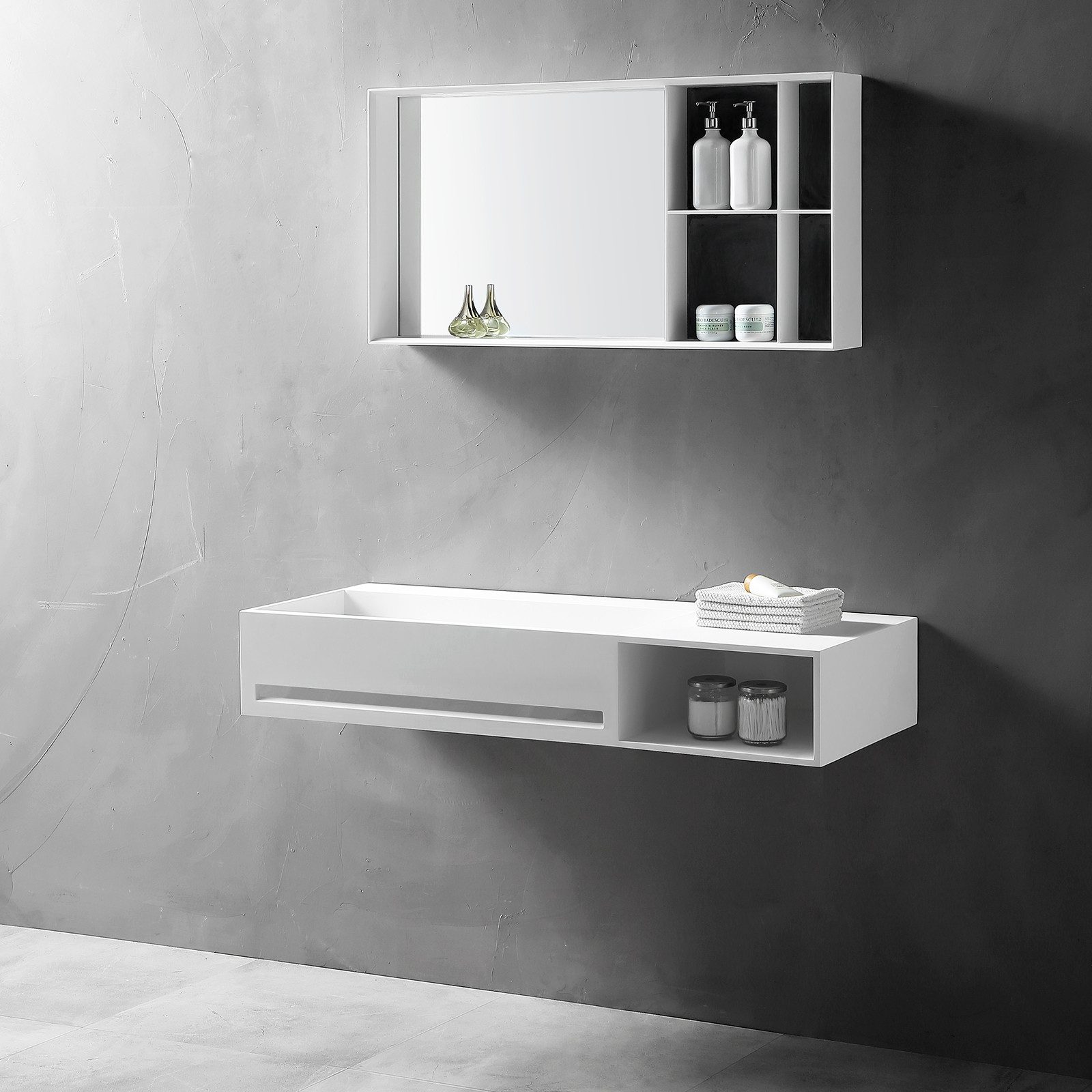 Bernstein Waschbecken TWG62, aus Mineralguss - Breite wählbar - Weiß matt günstig online kaufen