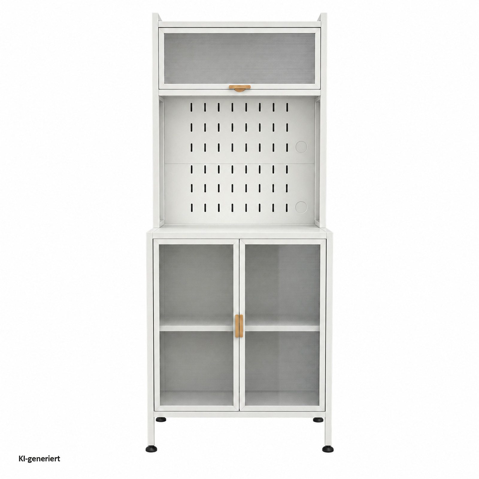HTI-Living Küchenbuffet mit Stauraum und Arbeitsfläche Metall Weiß (1 Stück, 1-St., 1 Küchenschrank) Küchenschrank – Bild 2 von 3