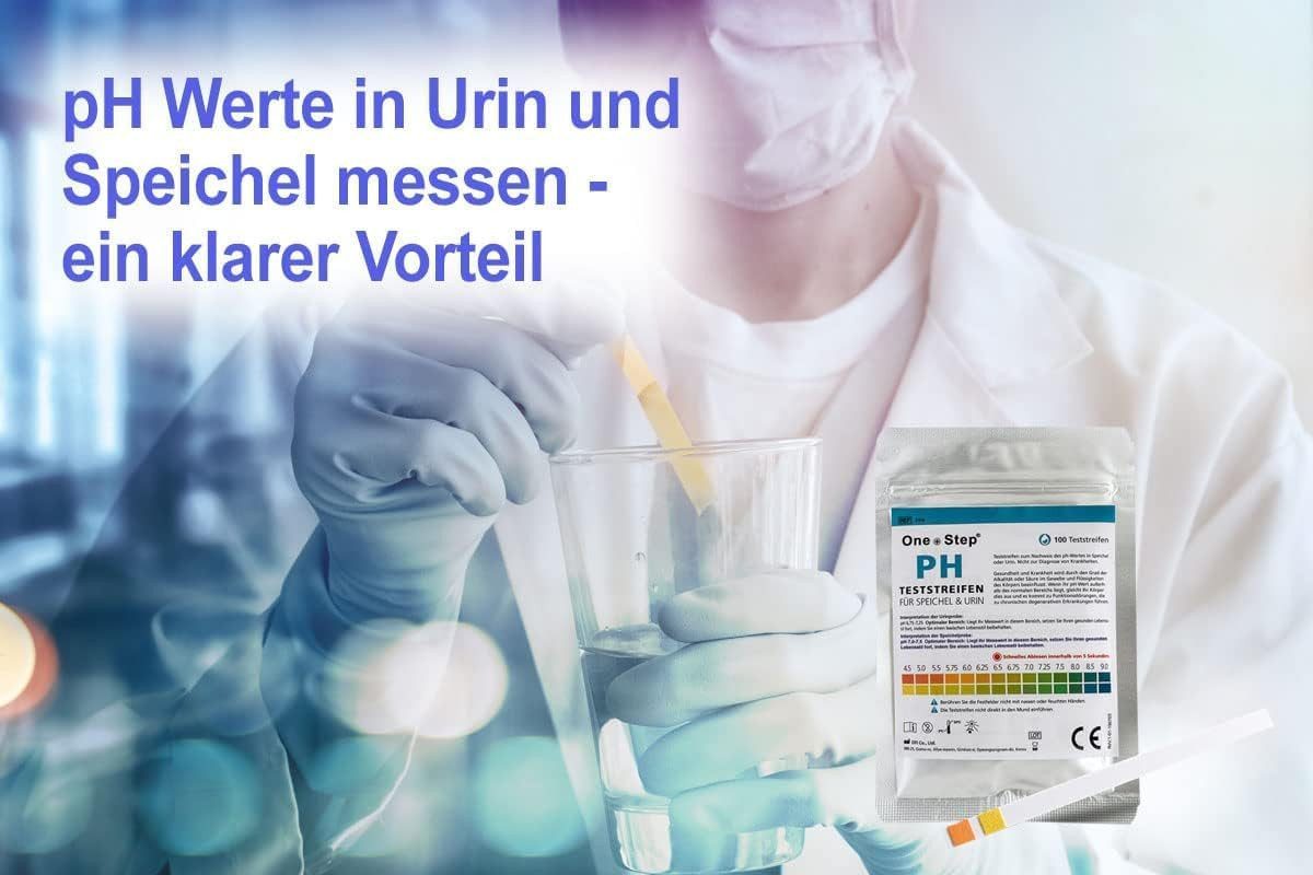 One+Step Intimpflege pH Teststreifen für Urin UND Speichel - zur Ermittlung des ph Werts, 100-tlg.