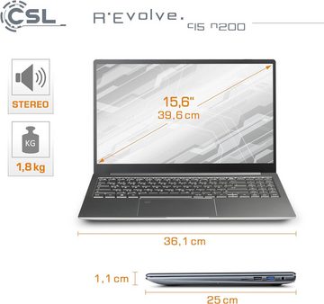 CSL Integrierter Fingerprint-Sensor Notebook (Intel N200, UHD Grafik, 500 GB SSD, 8GBRAM, mit brillantem Display,Schneller Performance & hoher Mobilität)