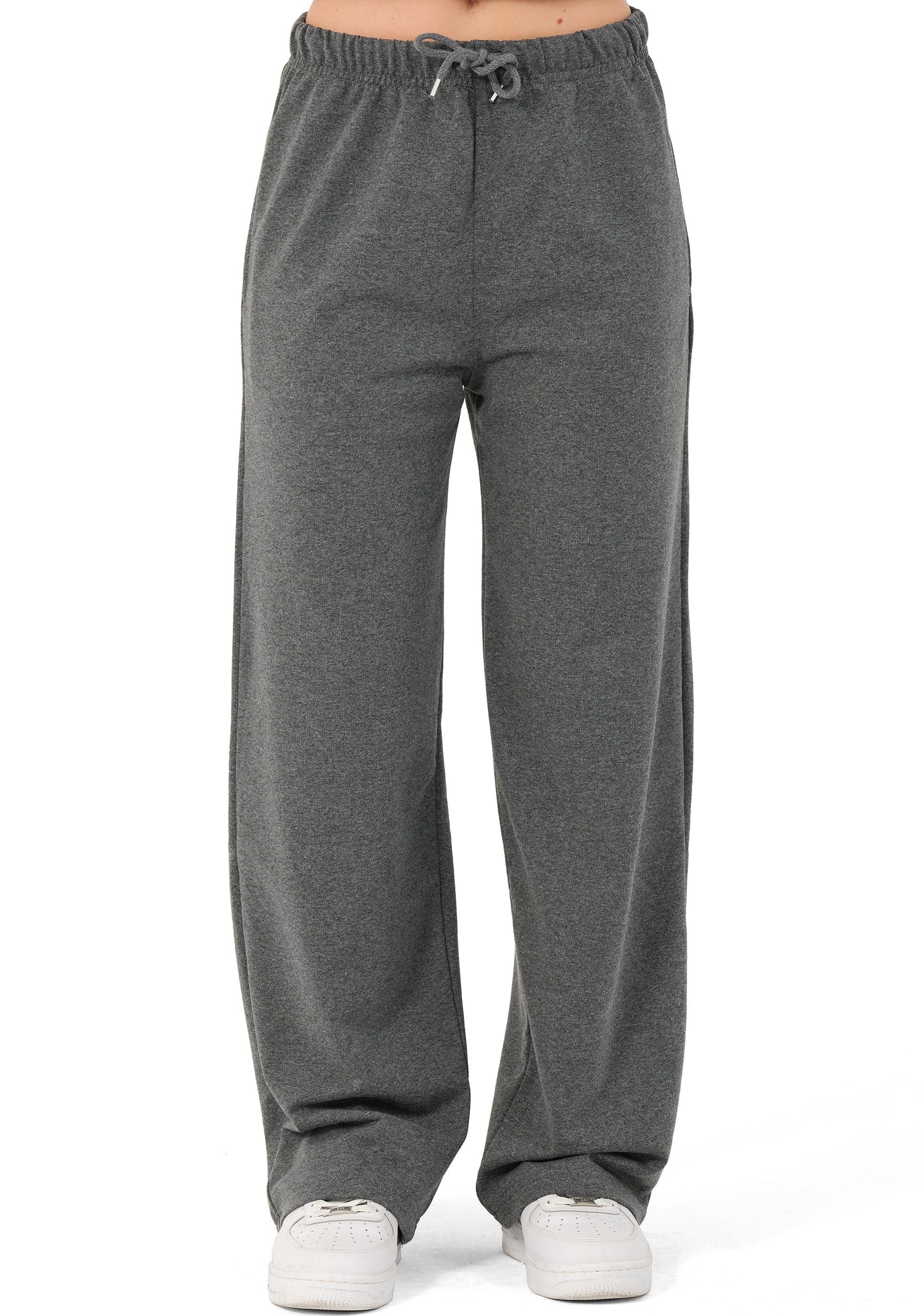 Pantalon Large Femme Taille Haute - Survêtement Hiver Décontracté - Coton Doux - Pour Yoga, Running, Training - Avec Poches - 3