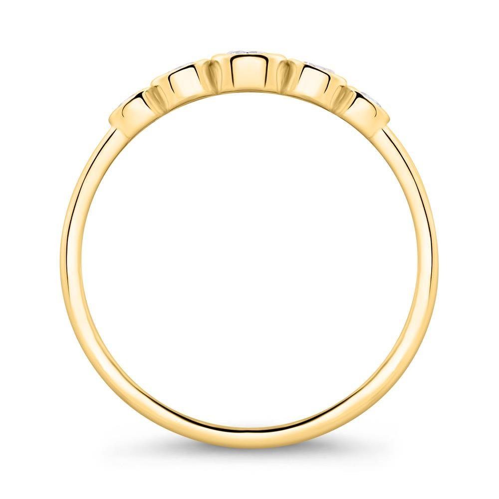 Unique Silberring Unique Ring Damen aus vergoldetem 925er Silber Zirkonia (Größe: 54mm)