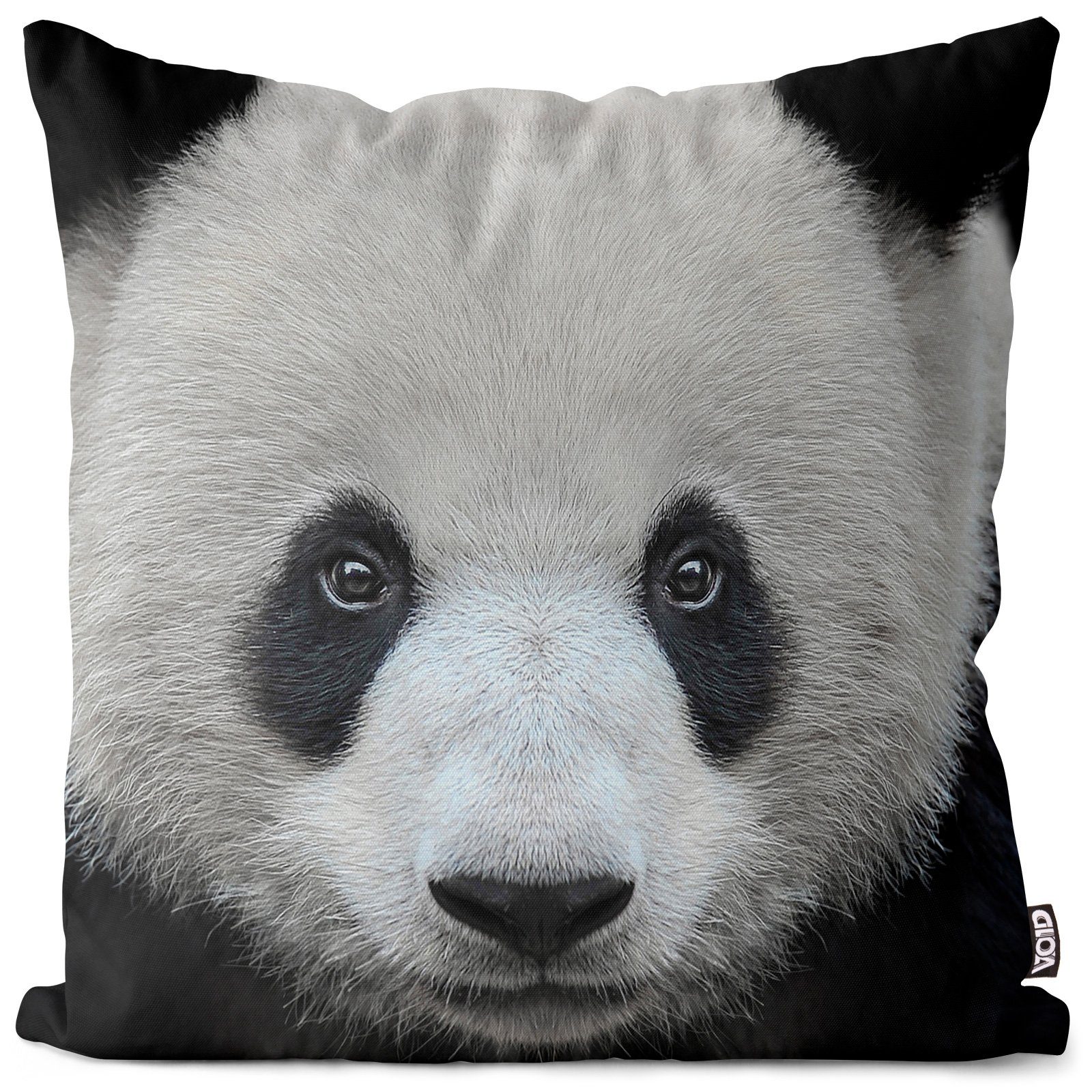 Asien Panda Stück), (1 Streichelzoo Sofa-Kissen Asien Pandabär China Kuscheltier Bär VOID Weiss Gehege Bambus Zoo Schwarz Kinder Kissenbezug, Kinderzimmer