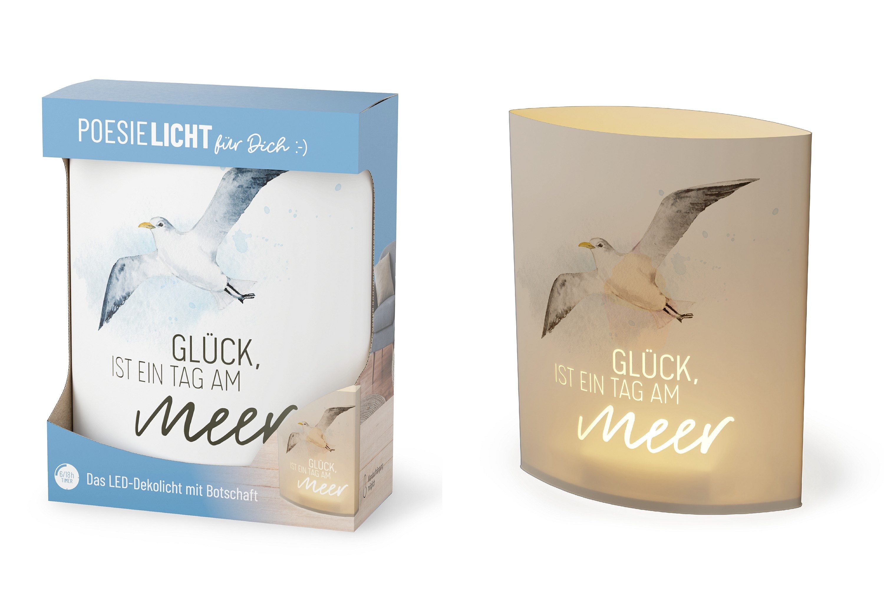 La Vida LED Nachtlicht Deko Lampe Leuchte Batterie Poesielicht für Dich la vida Geschenk, LED fest integriert