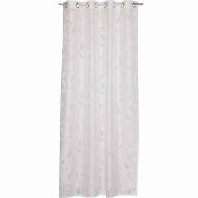 Vorhang LEAFS Transparenter Ösenvorhang, Esprit, Öse (1 St), 60%Polyester, 40% Baumwolle, 140 x 250 cm in Weiß