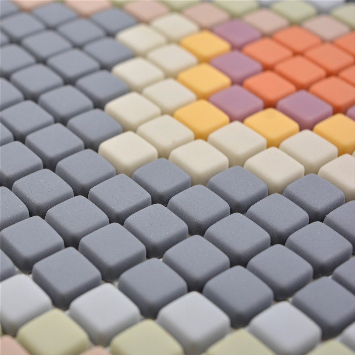 Mosafil Mosaikfliesen Muster von Glasmosaik Fliesen Haramont, Glas 10.000x10.000, hellgrau, Eco Glas - Verlegefertig auf ein Netz geklebt - Frostsicher -