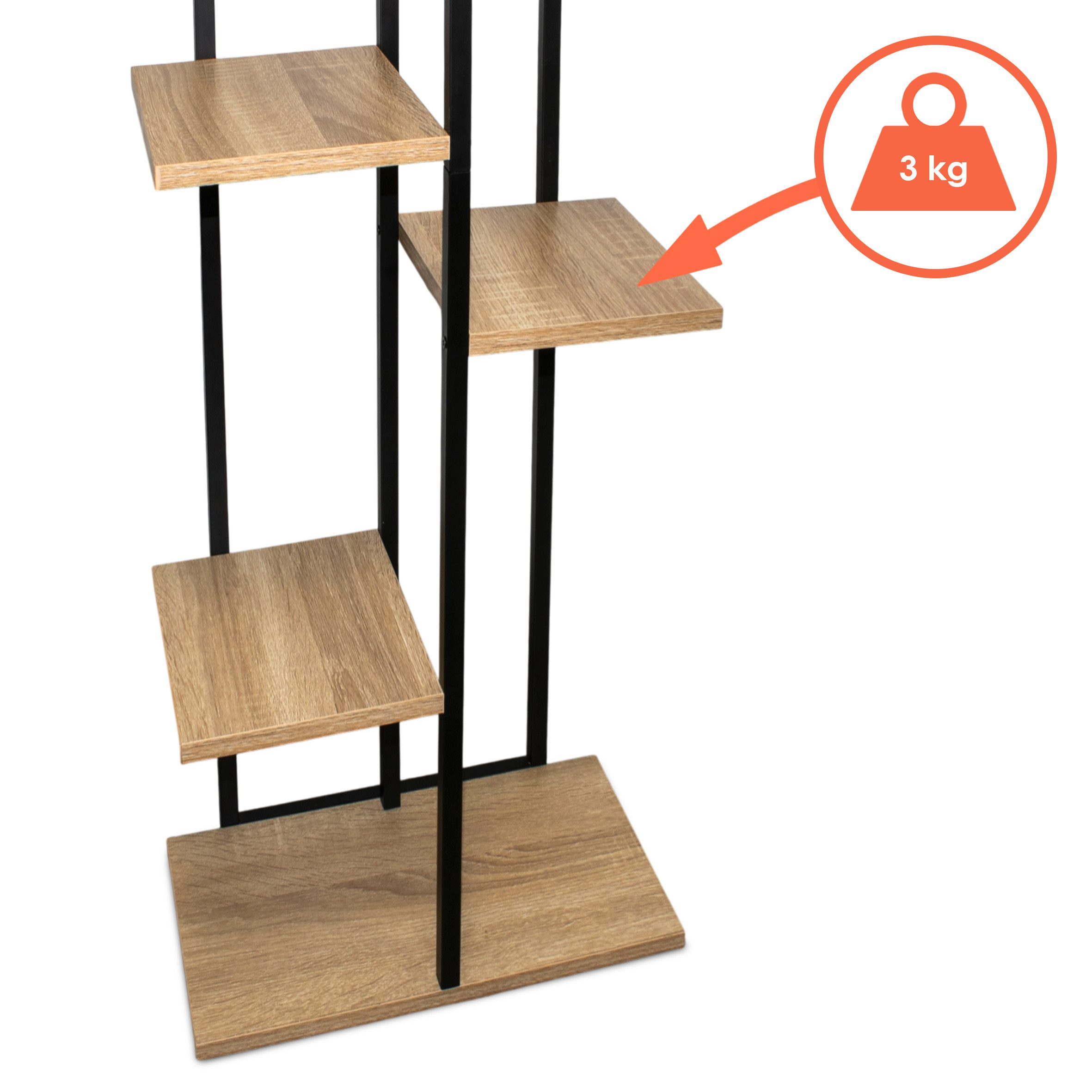 Spetebo Standregal Metall Blumentreppe mit 5 Ablagen - 126 x 40 cm, Anzahl 1-tlg., Vielseitig einsetzbar – Bild 3 von 5