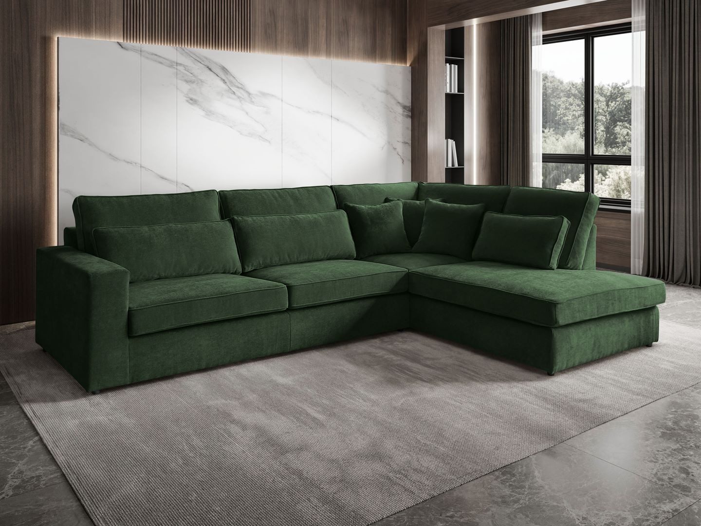 Beautysofa Ecksofa mit dekorativen Kissen PARMA, im modernes Design, klassische Polsterecke inklusive Wellenfedern, Ottomane links oder rechts wählbar