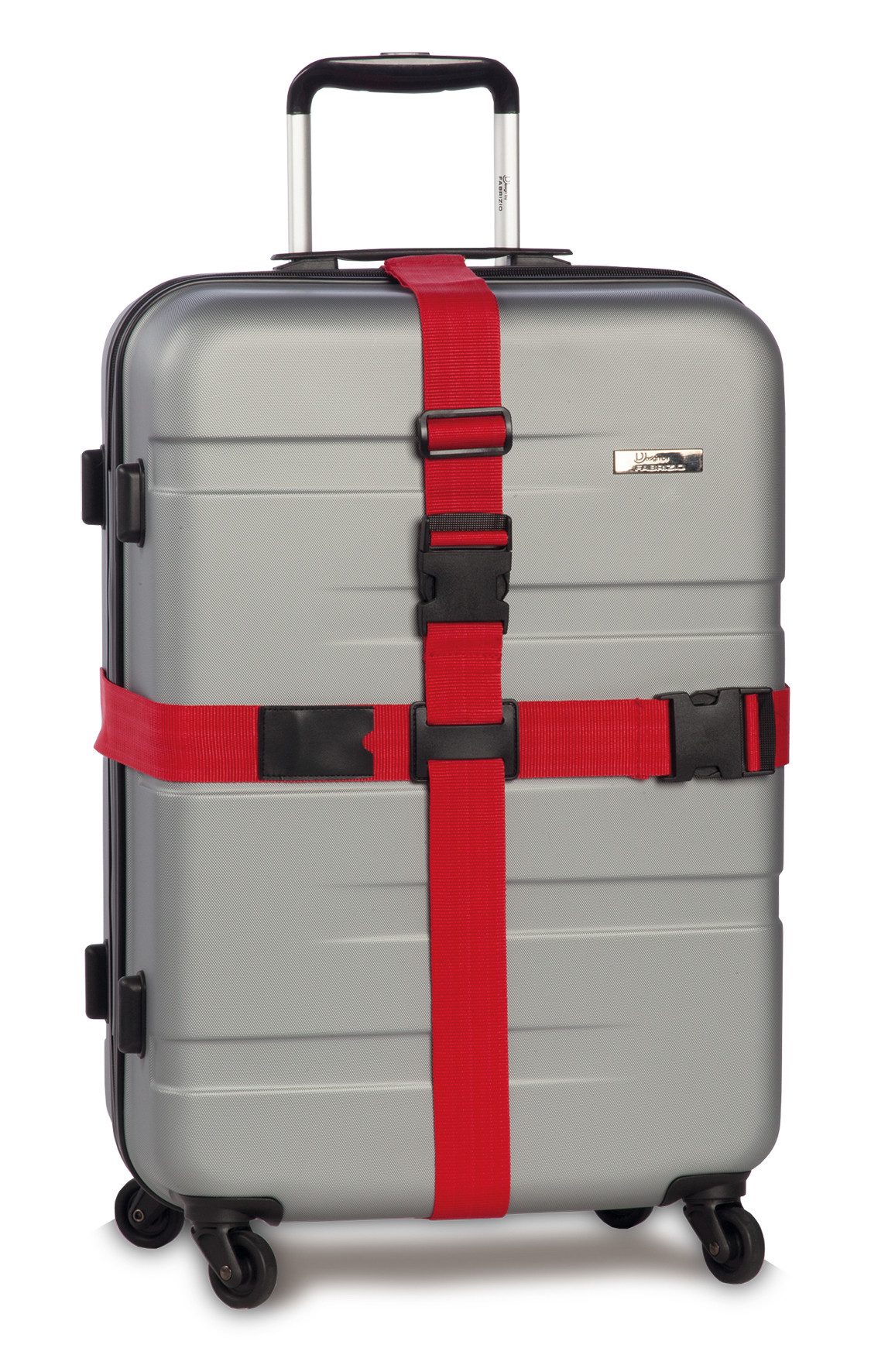 WORLDPACK Gepäckgurt Koffergurt mit Kreuzsystem 2 in 1 Koffergurt rot, 190cm