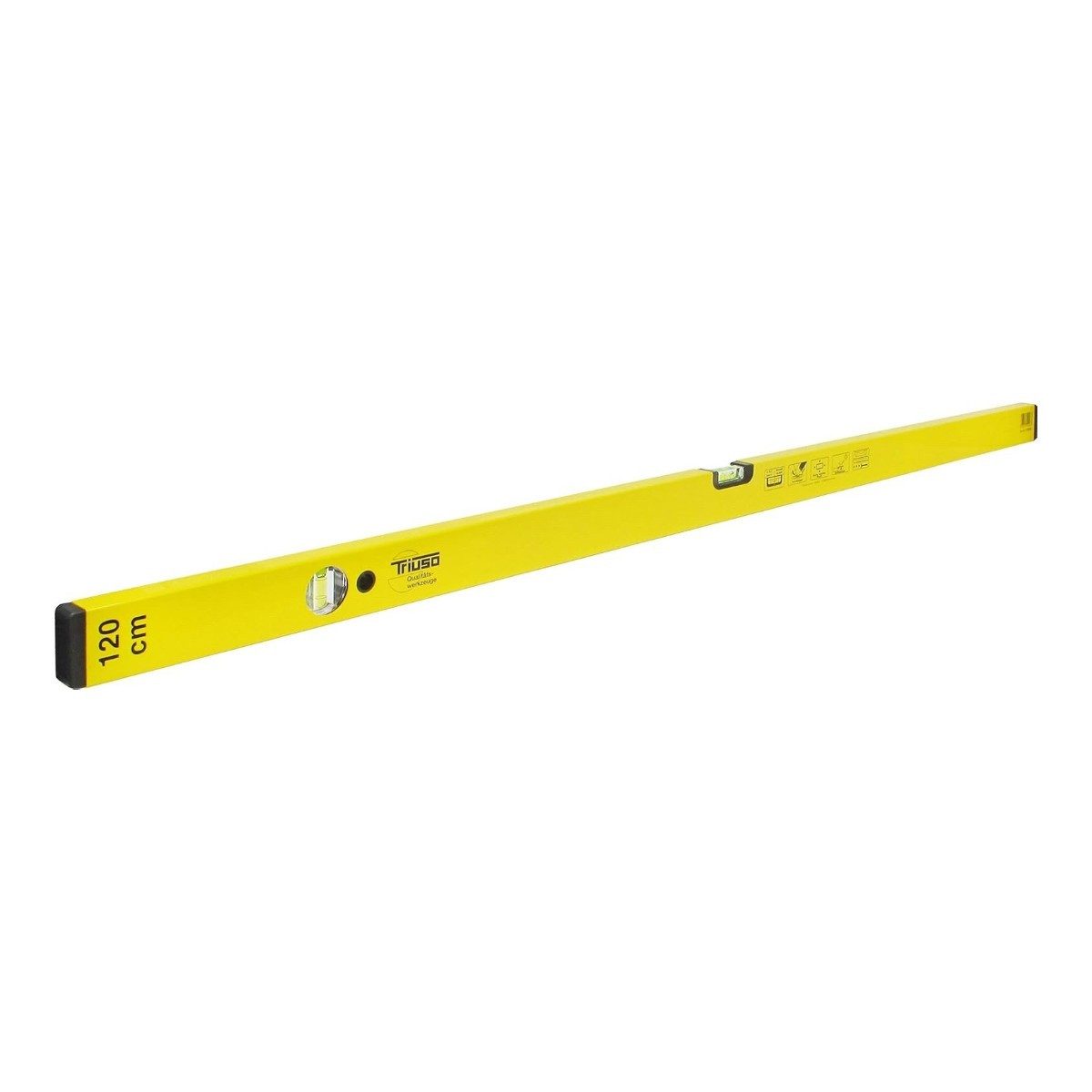 Triuso Wasserwaage TRIUSO Wasserwaage 120 cm Aluminium gelb 2 Libellen Messskala, Alu 120cm Messwerkzeug Schlagfest Winkelmesser
