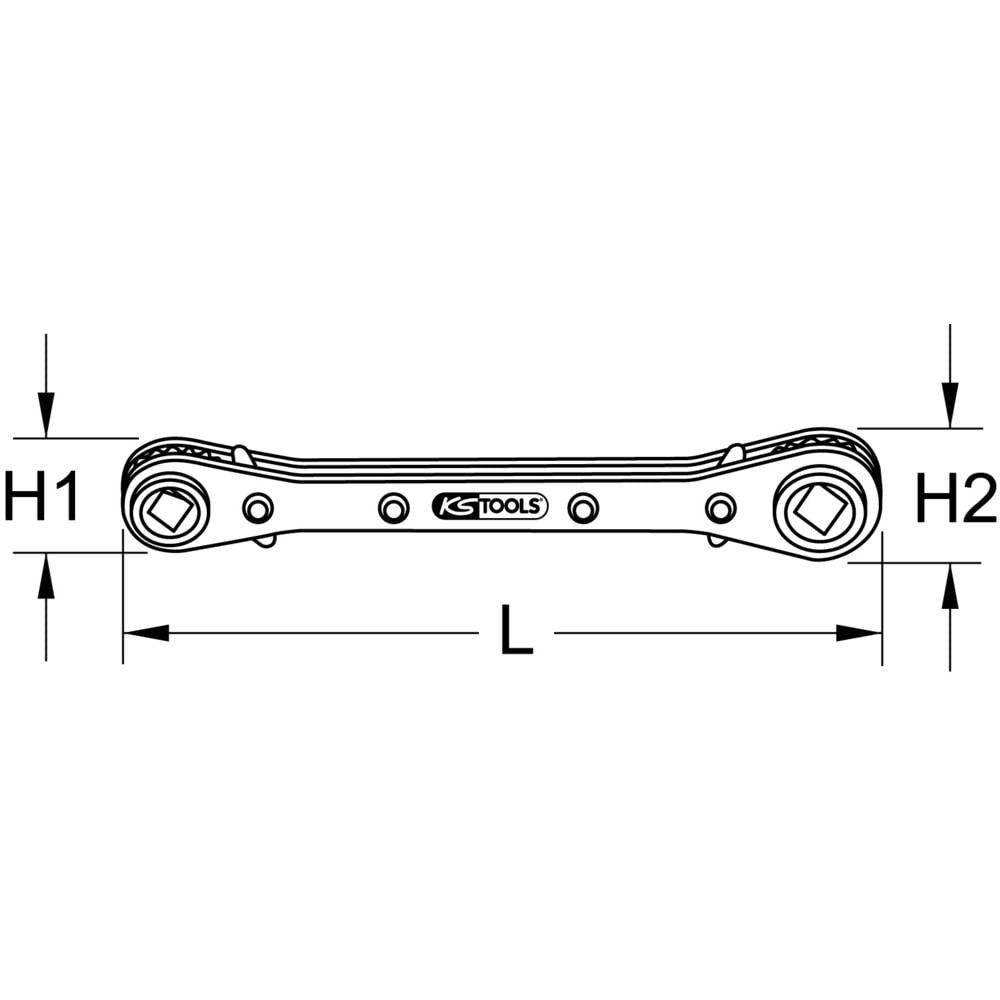 Kälte-Klima-Ratschenschlüssel, 4 in Ringschlüssel KS Tools umschaltbar 1