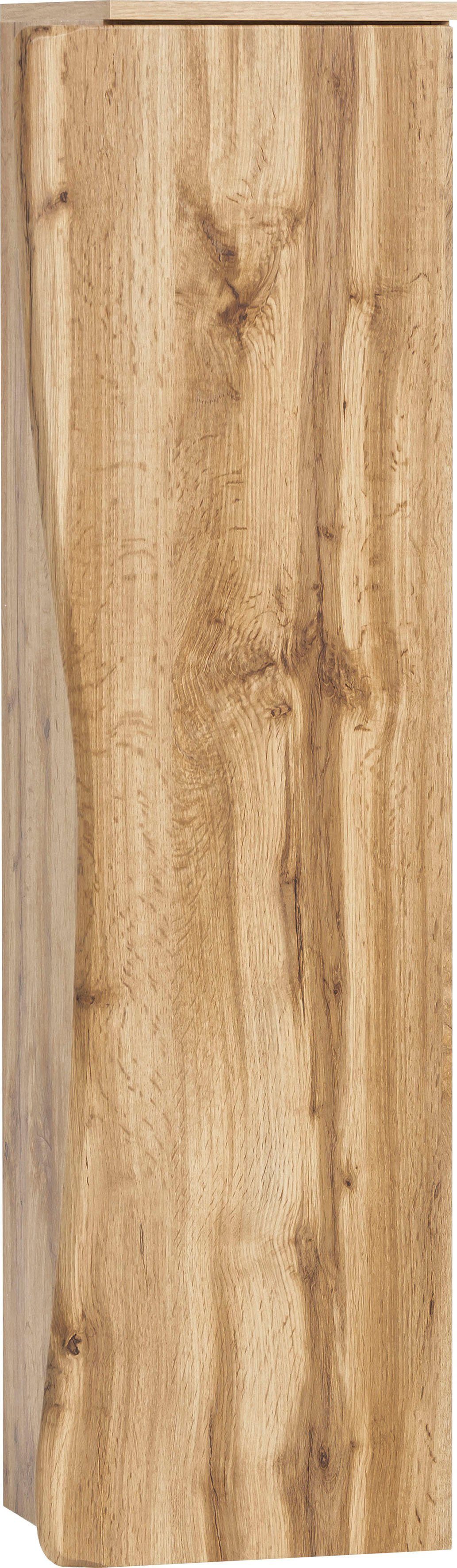 HELD MÖBEL Midischrank Stubach Tür mit Baumkante, Maße (B/H/T): 30/130/35 cm