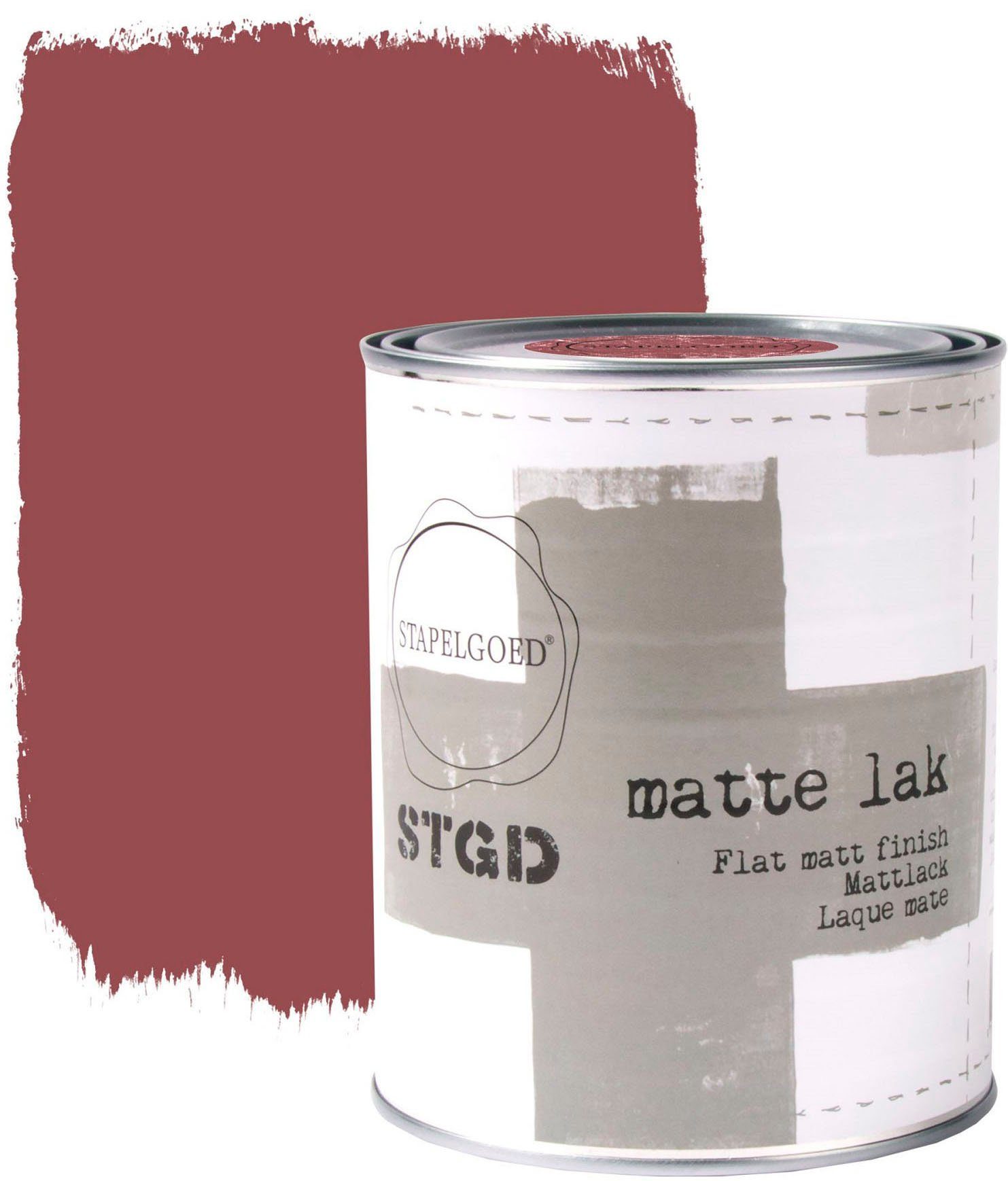 STAPELGOED Lack STGD matte lak rose shades, auf Wasserbasis, waschbeständig und gebrauchsfertig, 1 Liter Plum Lila