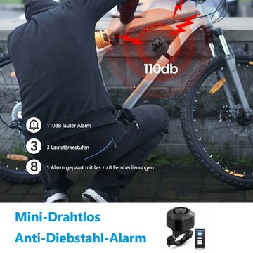 Novzep Alarmschloss Diebstahlwarnanlage, 110 dB, 7-stufige Empfindlichkeitseinstellung, geeignet für Elektrofahrzeuge, Fahrräder und Motorräder