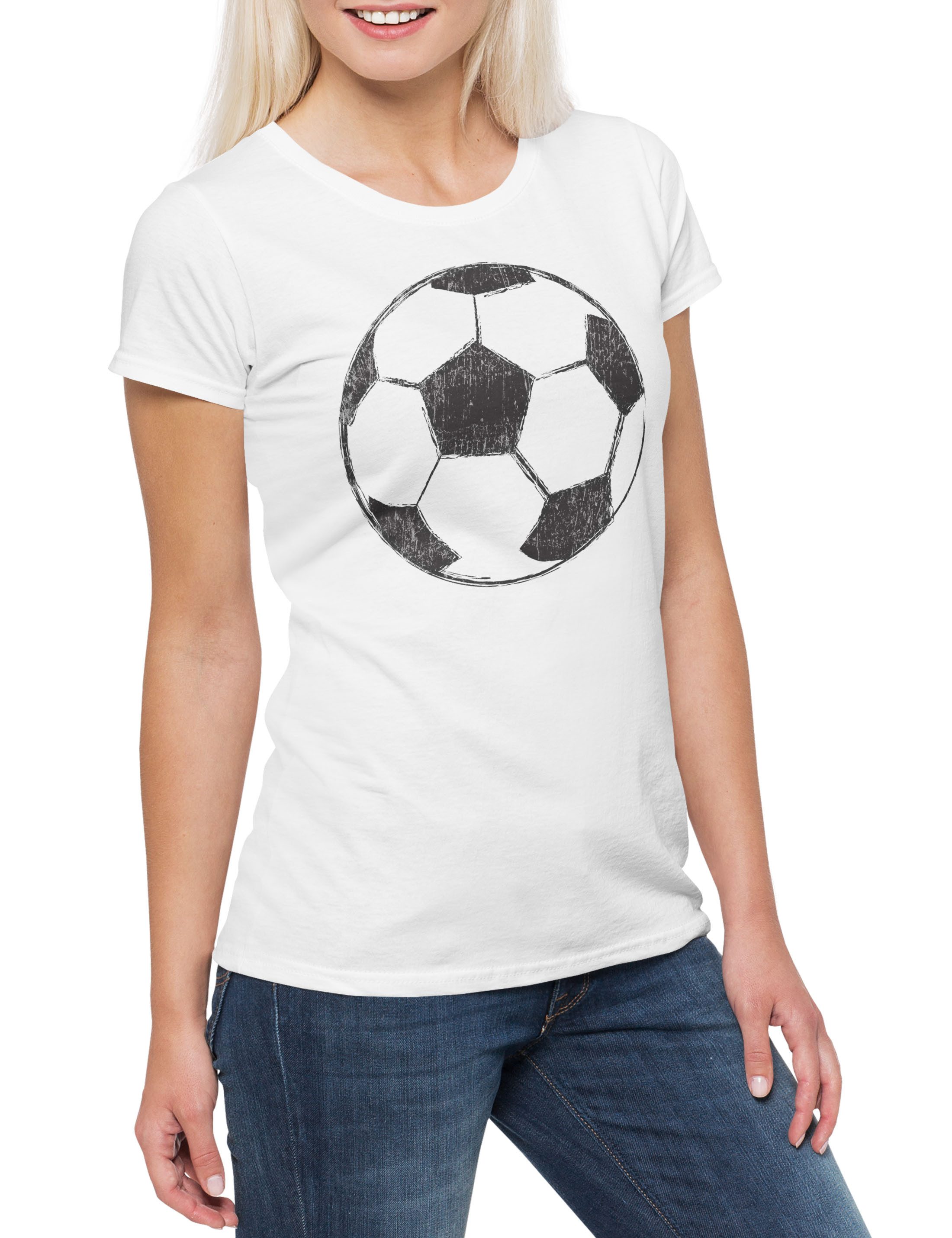 Urban Backwoods Print-Shirt Football I Damen T-Shirt Fußball Ball Soccer Player Sport Passion Love (1-tlg) Addiction Spielfeld Court Spieler
